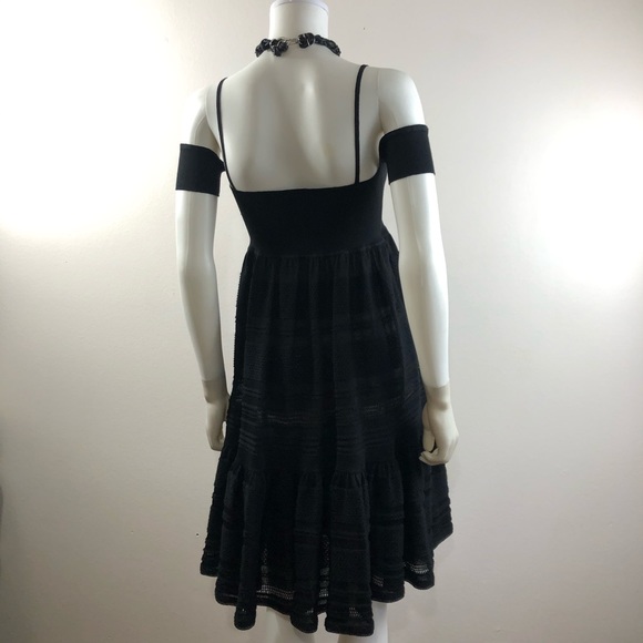 CHANEL Bianca Bouclé Bustier Knitted Black Dress - Picture 6 of 8